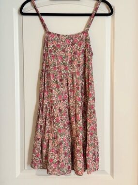 Floral Tiered Slip Dress with Pockets